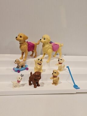 Barbie Doll Action Pup Dog Figure Set